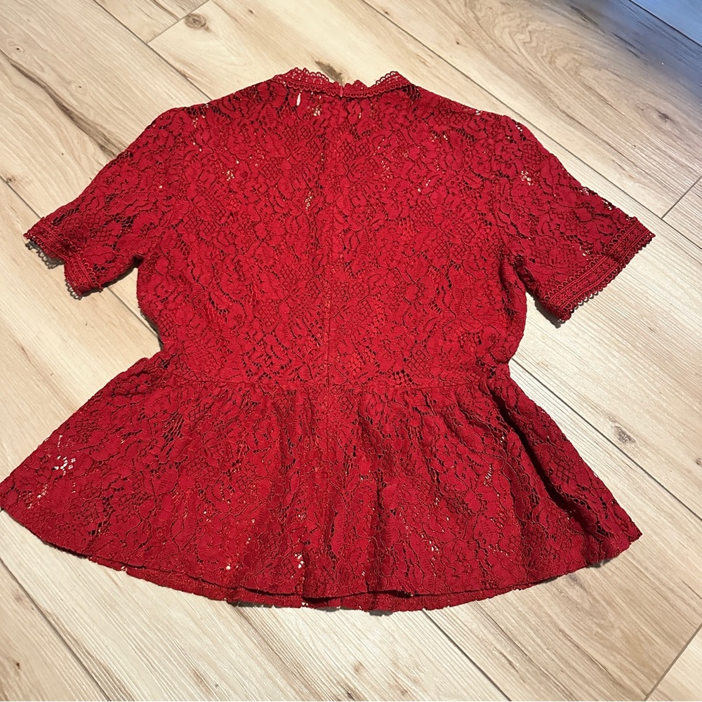 Jealous Tomato Deep Red Lace Women's Top.